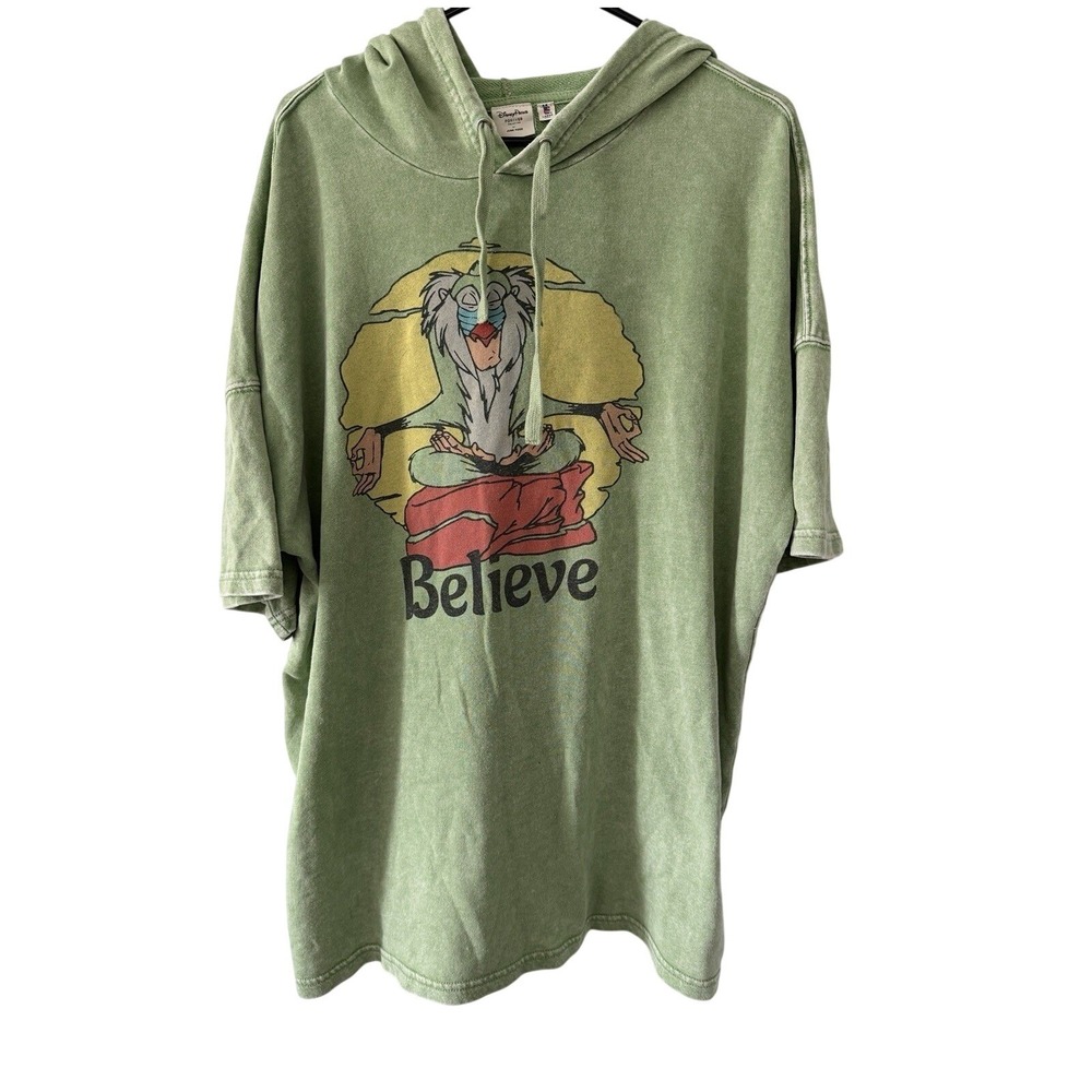 Rafiki Disney Parks‎ Forever X Junk Food Short Sleeve Hooded Shirt Believe L